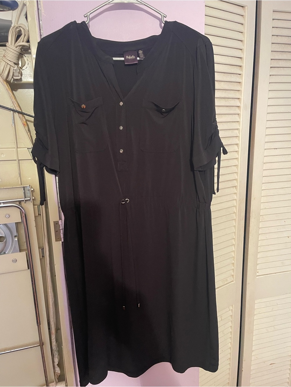 Rafaella Black V-Neck Utility Tunic Dress